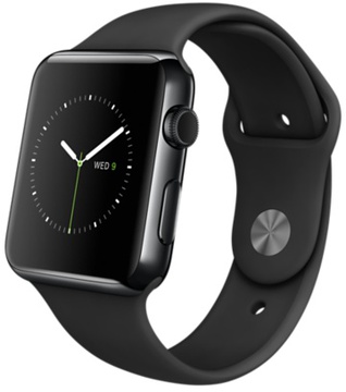 Apple Watch 42mm Space Black Stainless Steel Case with Black sport Band (MLC82)