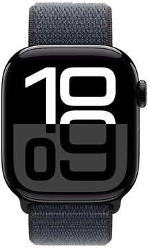 Apple Watch Series 10 GPS + Cellular 46mm Jet Black Aluminum Case w. Ink Sport Loop (MWY53)
