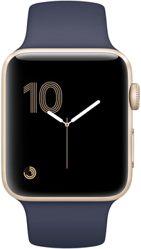 Apple Watch 38mm Series 2 Gold Aluminum Case with Midnight Blue Sport Band (MQ132)