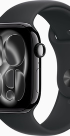 Apple Watch Series 11 GPS 46mm Jet Black Alu. Case w. Black S. Band - M/L (MEUX4)