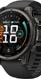 Garmin Fenix 9 47mm Carbon Gray DLC Titanium with Black Silicone Band (010-04762-10/11)