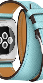 Apple Watch Hermes Barenia Leather Double Tour Regular 38mm/40mm/41mm/42mm Bleu Zephyr (MPXC2)