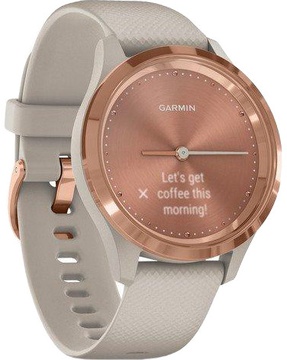 Garmin Vivomove 3s Rose Gold Stainless Steel Bezel w. Light Sand and Silicone B. (010-02238-02)