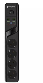 Proove Power Socket Black, 4 розетки, 2xUSB-C, 4xUSB, 2м (P-04)