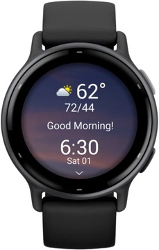 Garmin vivoactive 5 Slate Aluminum Bezel with Black Case and Silicone Band (010-02862-10)