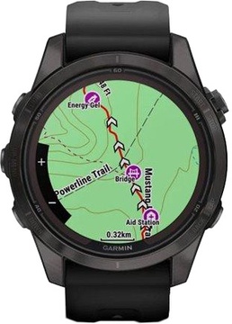 Garmin Fenix 7S Pro Sapphire Solar Carbon G. DLC Tit. with Black Band (010-02776-10/11/54)