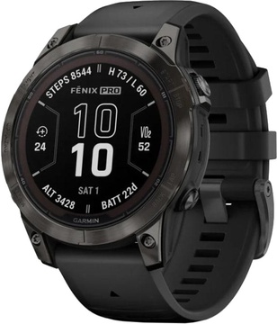 Garmin Fenix 7 Pro Sapphire Solar Carbon G. DLC Tit. with Black Band (010-02777-10/11)