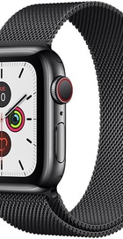 Apple Watch Series 5 GPS + Cellular 40mm Space Black Stainless Steel Case with Space Black Milanese Loop (MWWX2, MWX92)