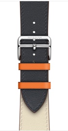 Apple Watch Hermes Series 4 GPS + Cellular 44mm Stainless Steel Case with Indigo/Craie/Orange Swift Leather Single Tour (MU6X2)