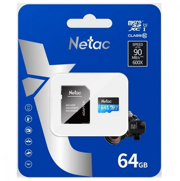 Netac 64 GB microSDXC Class 10 UHS-I + SD adapter NT02P500STN-064G-R