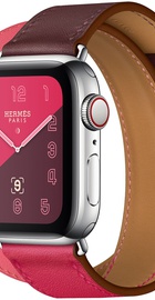 Apple Watch Hermes Series 4 GPS + Cellular 40mm Stainless Steel Case with Bordeaux/Rose Extreme/Rose Azalee Swift Leather Double Tour (MU6R2)