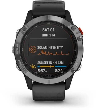 Garmin Fenix 6 Solar Silver with black band (010-02410-00)