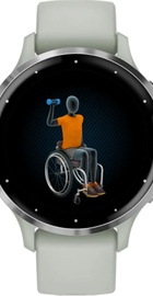 Garmin Venu 3S Silver S. Steel Bezel w. Sage Gray Case and S. Band (010-02785-01/51)