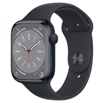 Apple Watch Series 8 GPS 45mm Midnight Aluminum Case With Midnight Sport Band (MNP13)