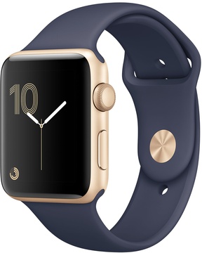 Apple Watch 42mm Series 1 Gold Aluminum Case with Midnight Blue Sport Band (MQ122)