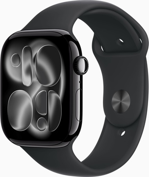 Apple Watch Series 11 GPS 46mm Jet Black Alu. Case w. Black S. Band - M/L (MEUX4)