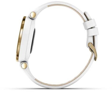 Garmin Lily Light Gold Bezel with White Case and Italian Leather Band (010-02384-B3)