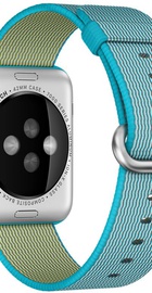 Apple Watch Sport 42mm Silver Aluminum Case with Scuba Blue Woven Nylon (MMFN2)