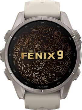 Garmin Fenix 9 43mm Titanium with Fog Gray Silicone Band (010-04761-00/01)