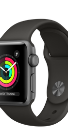 Apple Watch 38mm Series 3 GPS Space Gray Aluminum Case with Gray Sport Band (MR352)