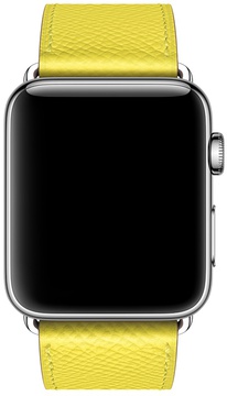 Apple Watch Hermes Leather Single Tour 42mm/44mm/45mm/46mm/49mm Lime Epsom (MPXE2)