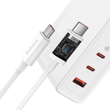 Baseus GaN5 Pro Fast Charger 2C+U 140W White w/Type-C to Type-C cable (CCGP100202)