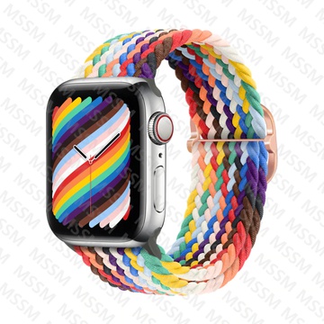 Apple Braided Solo Loop for Watch 42mm/44mm/45mm/46mm/49mm White Rainbow Size S (high copy)