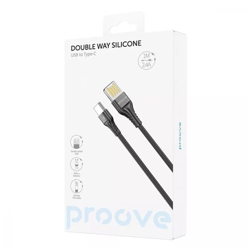 Proove Double Way Silicone Type-C 2.4A (1m) (black)