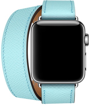 Apple Watch Hermes Barenia Leather Double Tour Regular 38mm/40mm/41mm/42mm Bleu Zephyr (MPXC2)