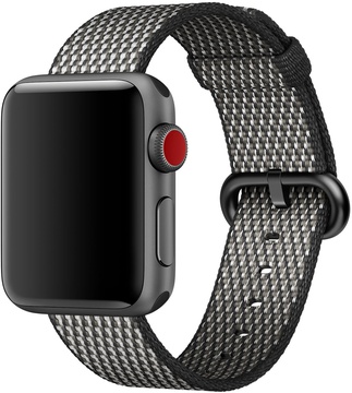 Apple Watch 38mm/40mm/41mm/42mm Black Check Woven Nylon (MQV92)