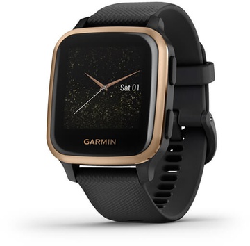 Garmin Venu Sq Music Edition Rose Gold/Black Case and Silicone Band (010-02426-05/15)
