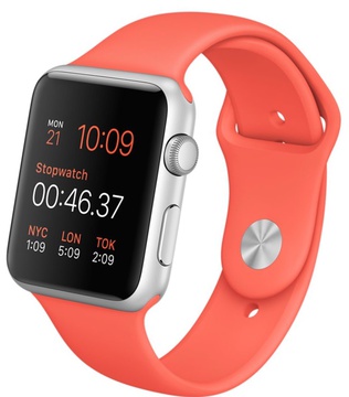 Apple Watch Sport 42mm Silver Aluminum Case with Apricot Sport Band (MMFL2)