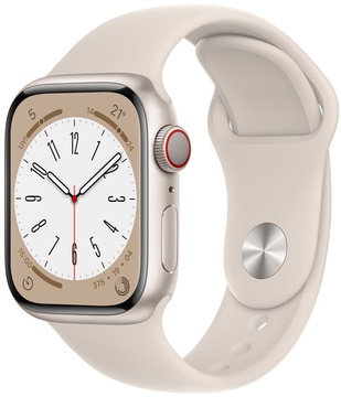 Apple Watch Series 8 GPS + Cellular 41mm Starlight Aluminum Case with Starlight Sport Band (MNJ03/MNHY3)
