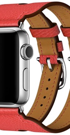 Apple Watch Hermes Leather Double Buckle Cuff 38mm/40mm/41mm/42mm Rose Jaipur Epsom (MNHT2)