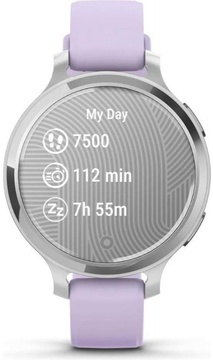 Garmin Lily 2 Active Silver with Purple Jasmine Silicone Band (010-02891-01)