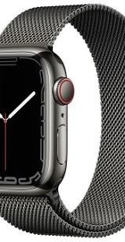 Apple Watch Series 7 GPS + Cellular 45mm Graphite Stainless Steel Case with Graphite Milanese Loop (MKJJ3, MKL33)