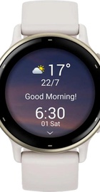 Garmin vivoactive 5 Cream Gold Aluminum Bezel with Ivory Case and Silicone Band (010-02862-11)