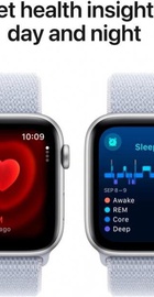 Apple Watch SE 2 GPS 44mm Silver Aluminium Case w. Blue Cloud Sport Loop (MXET3)