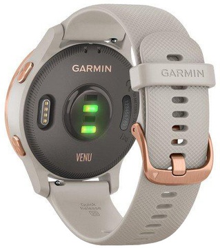 Garmin Venu Rose Gold Stainless Steel Bezel w. Light Sand and Silicone B. (010-02173-23/010-02173-21)