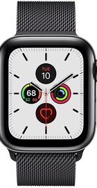 Apple Watch Series 5 GPS + Cellular 40mm Space Black Stainless Steel Case with Space Black Milanese Loop (MWWX2, MWX92)