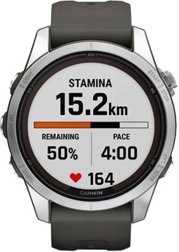 Garmin Fenix 7S Pro Solar Silver w. Graphite Band (010-02776-00/01)
