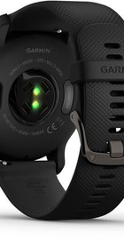 Garmin Venu 2 Slate with Black Leather Band (010-02430-21)