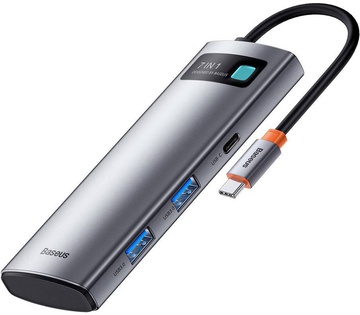 Baseus Metal Gleam Series 7-in-1 (2xUSB3.0+4KHD+Type-C+Type-C PD+TF+SD) (WKWG020113)