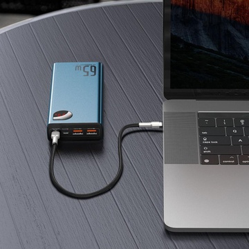 Baseus Adaman Metal Digital Display Quick Charge Power Bank 65W 20000mAh Blue (PPIMDA-D03)