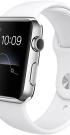 Apple Watch 42mm Stainless Steel Case with White Sport Band (MJ3V2)
