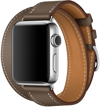 Apple Watch Hermes Barenia Leather Double Tour Regular 38mm/40mm/41mm/42mm Etoupe (MNHG2)