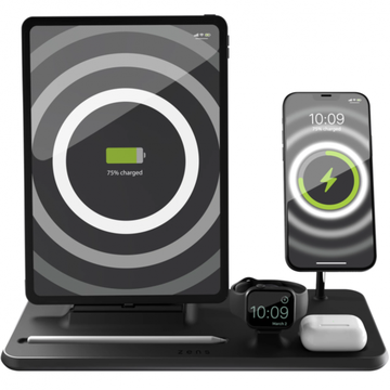 Zens 4-in-1 MagSafe + Watch + iPad Wireless Charging Station Black (ZEDC21B/00)