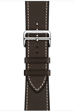 Apple Watch Hermes Series 4 GPS + Cellular 44mm Stainless Steel Case with Ebene Barenia Leather Single Tour Deployment Buckle (MU6U2)