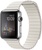 Apple Watch 42mm Stainless Steel Case with White Leather Loop Medium (MMFV2)