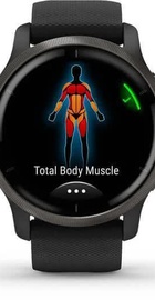 Garmin Venu 2 Slate Stainless Steel Bezel with Black Case and Silicone Band (010-02430-11/01)